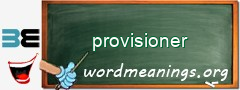 WordMeaning blackboard for provisioner